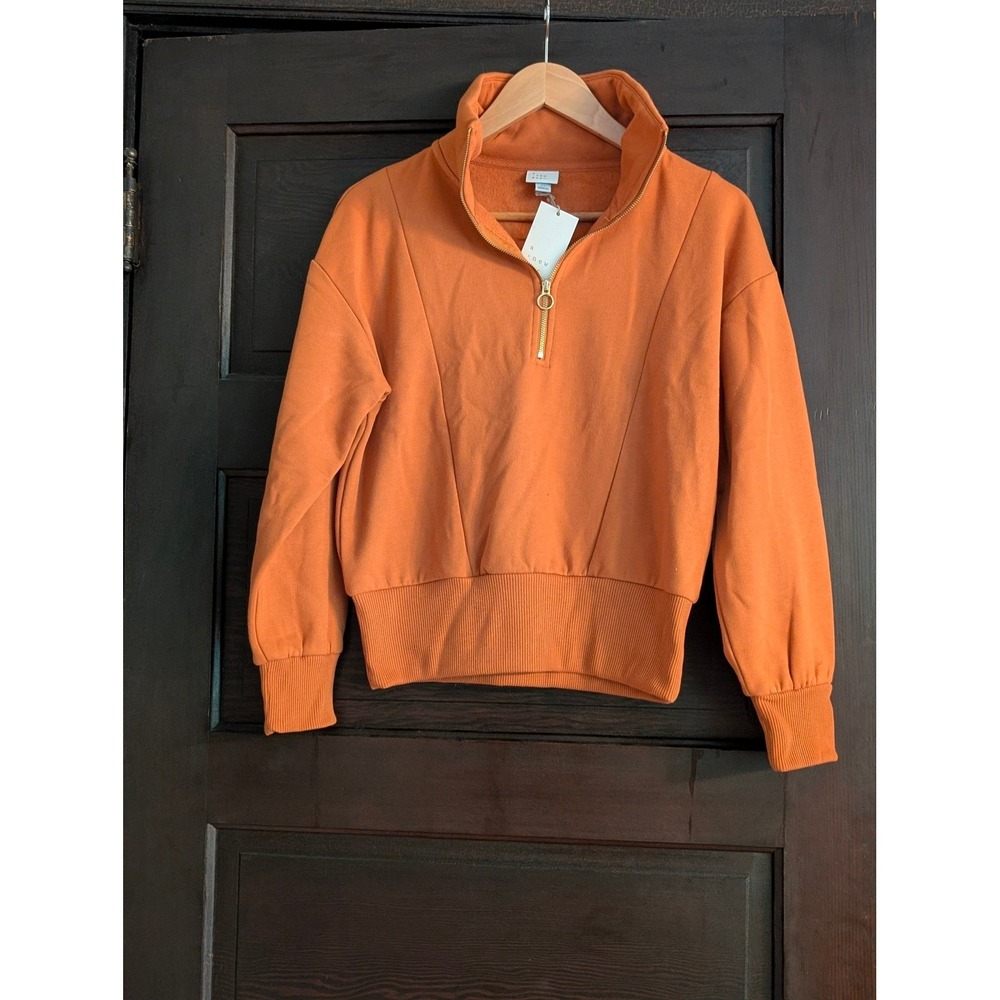 A New Day Burnt Orange Quarter Zip Sweatshirt Pullover size women's XS